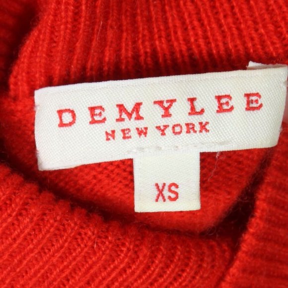 DEMYLEE 100% Cashmere Red Turtleneck Kickback Sweater Dress size XS /174 - Picture 6 of 6
